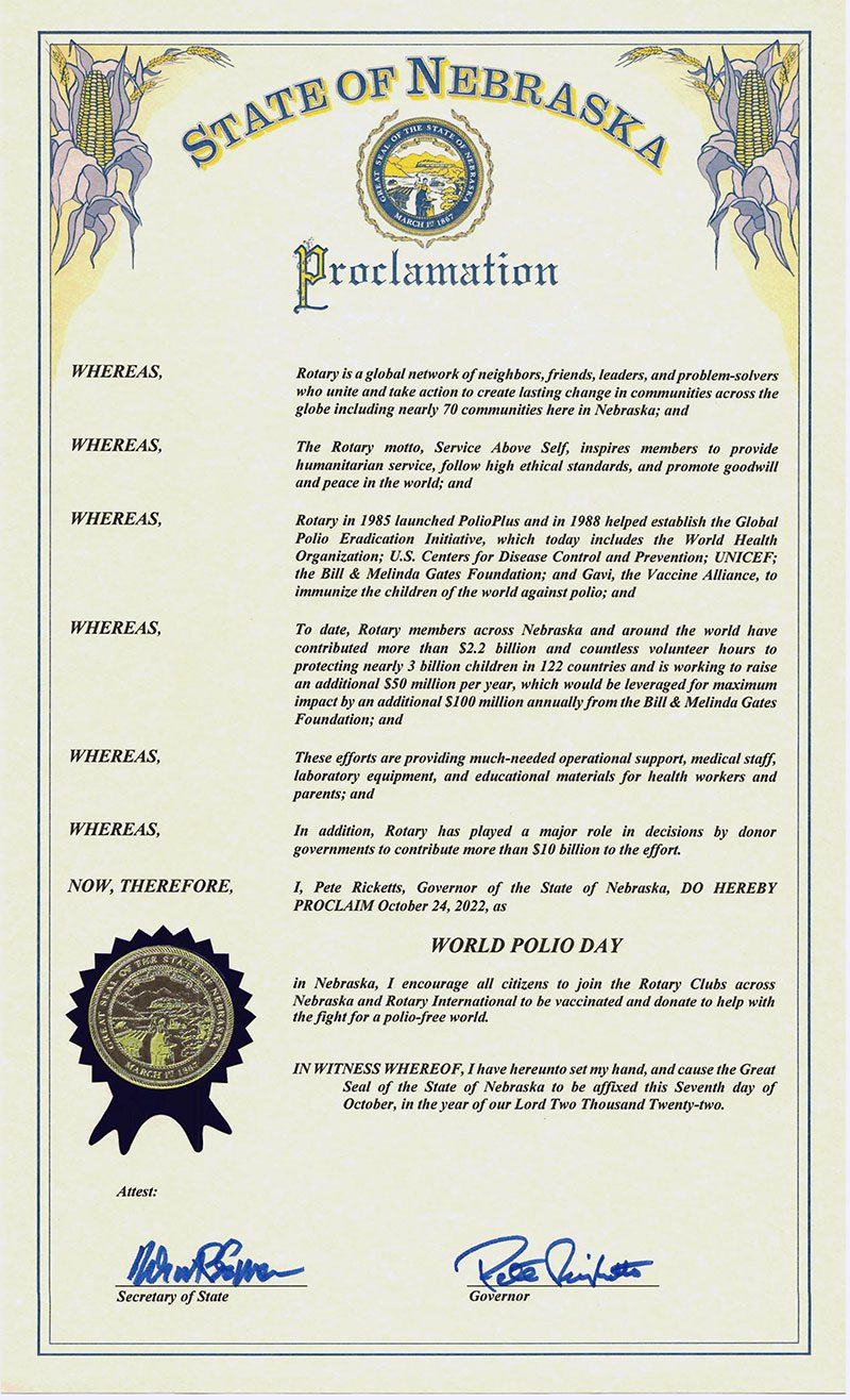 2022-World-Polio-Day Pints for Polio - Gothenburg Rotary (Oct. 20, 2022)